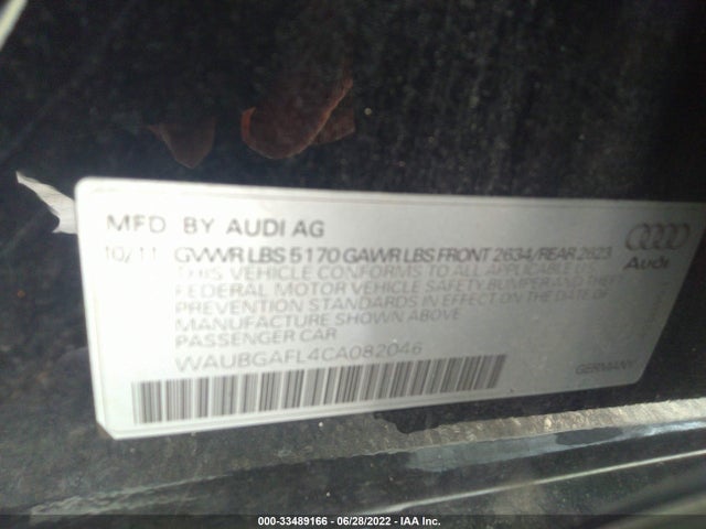 WAUBGAFL4CA082046 Audi S4 Premium Plus