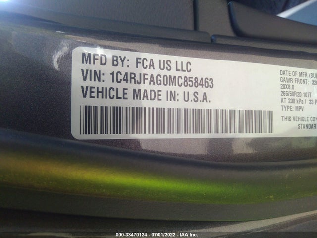 Jeep Grand Cherokee 2021 1C4RJFAG0MC858463 Image 10