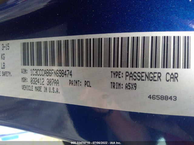 1C3CCCAB6FN698474 Chrysler 200 Limited
