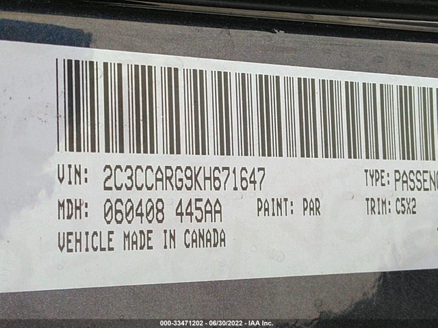 2C3CCARG9KH671647 Chrysler 300 Touring