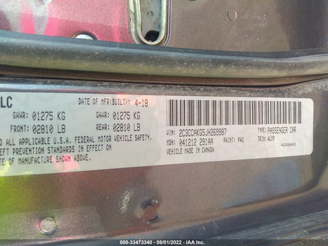2C3CCAKG5JH269987 Chrysler 300 Limited