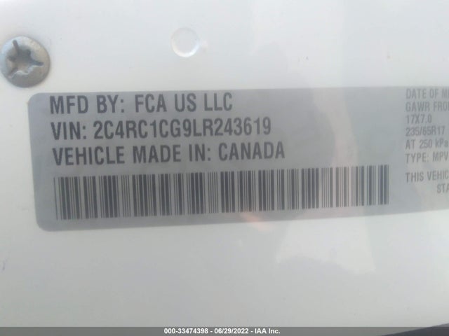 2020 Chrysler Voyager, VIN: 2C4RC1CG9LR243619