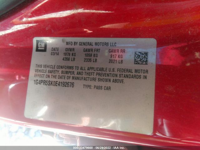 1G4PR5SK0E4192676 Buick Verano Convenience Group