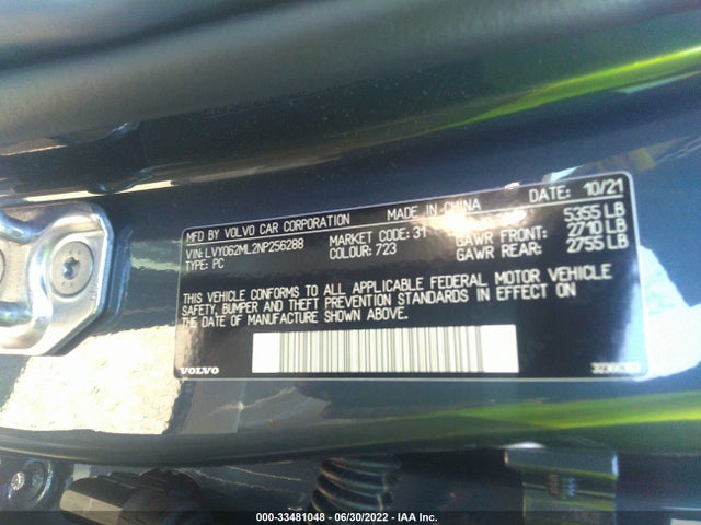 2022 Volvo S90, VIN: LVY062ML2NP256288