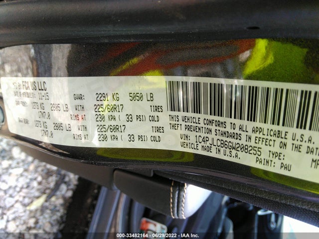 1C4PJLCB6GW208255 Jeep Cherokee Latitude