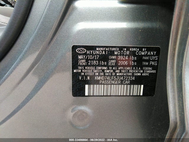 Hyundai ELANTRA SE 2018 KMHD74LF5JU472334 Image 10