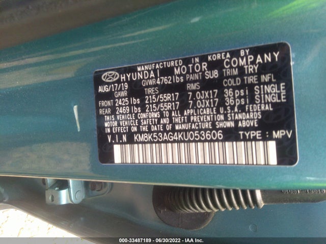 2019 Hyundai Kona, VIN: KM8K53AG4KU053606