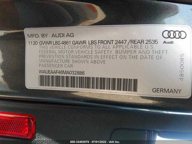 2021 Audi A4, VIN: WAUEAAF46MA032886