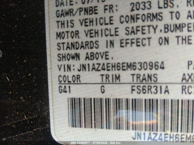 2014 Nissan Z, VIN: JN1AZ4EH6EM630964