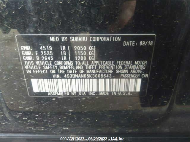 2019 Subaru Legacy, VIN: 4S3BNAN65K3008643