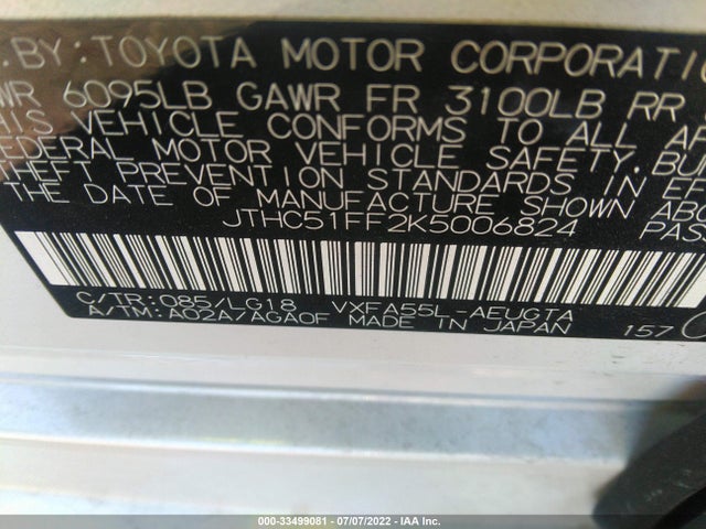 2019 Lexus LS, VIN: JTHC51FF2K5006824