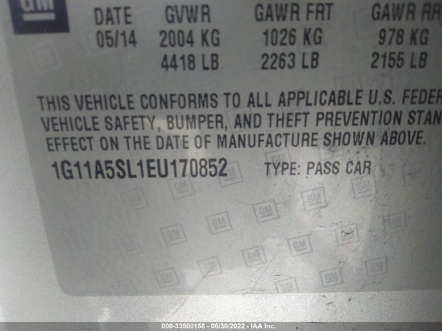 Chevrolet MALIBU LS 2014 1G11A5SL1EU170852 Image 10