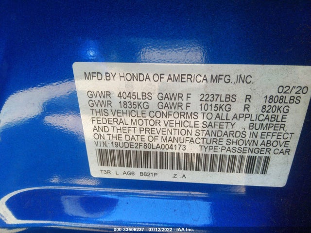 2020 Acura ILX, VIN: 19UDE2F80LA004173