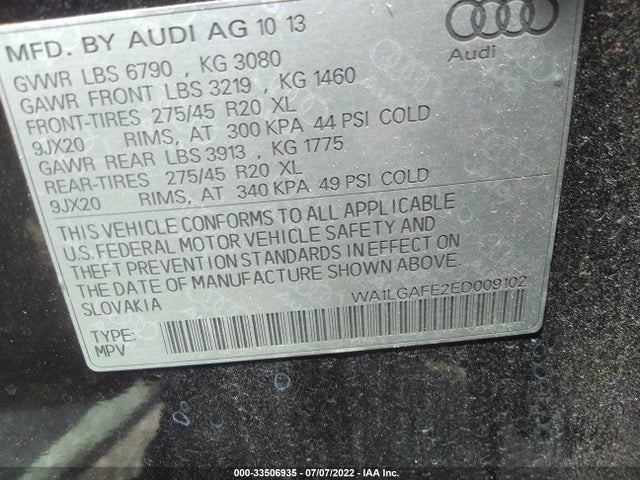 WA1LGAFE2ED009102 Audi Q7 3.0t Premium Plus