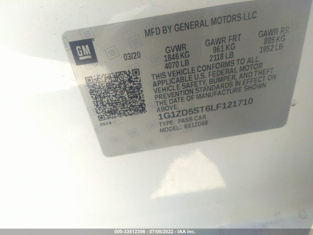 Chevrolet MALIBU LT 2020 1G1ZD5ST6LF121710 Image 10
