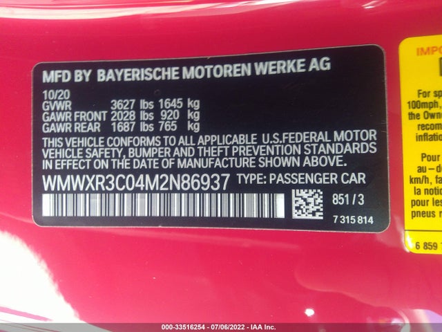 2021 Mini Hardtop, VIN: WMWXR3C04M2N86937