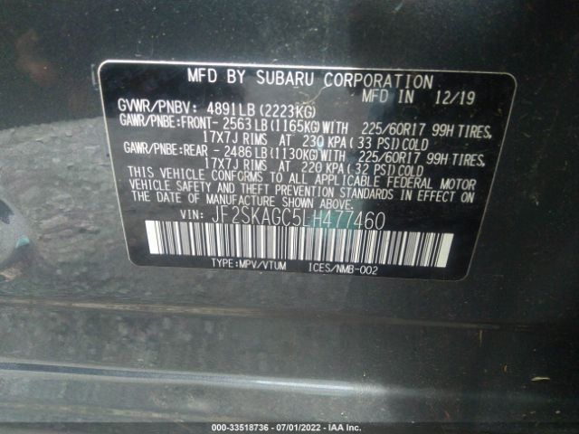 JF2SKAGC5LH477460 Subaru Forester Premium