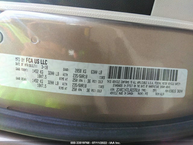 2018 Chrysler Pacifica Hybrid, VIN: 2C4RC1N72JR237610