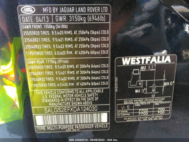 SALGS2EFXDA124030 Land Rover Range Rover Sc