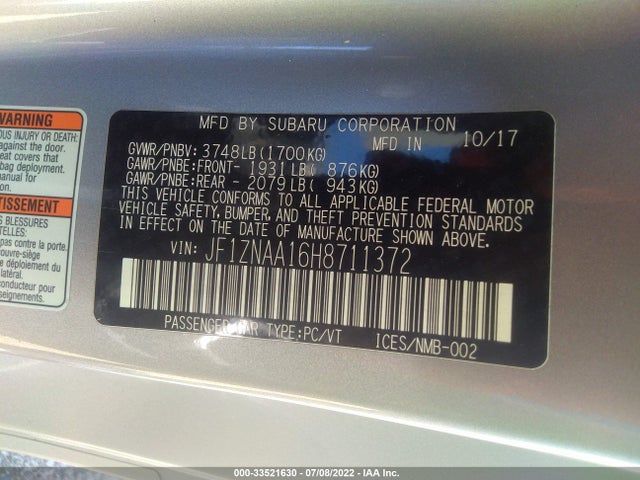 2017 Toyota 86, VIN: JF1ZNAA16H8711372