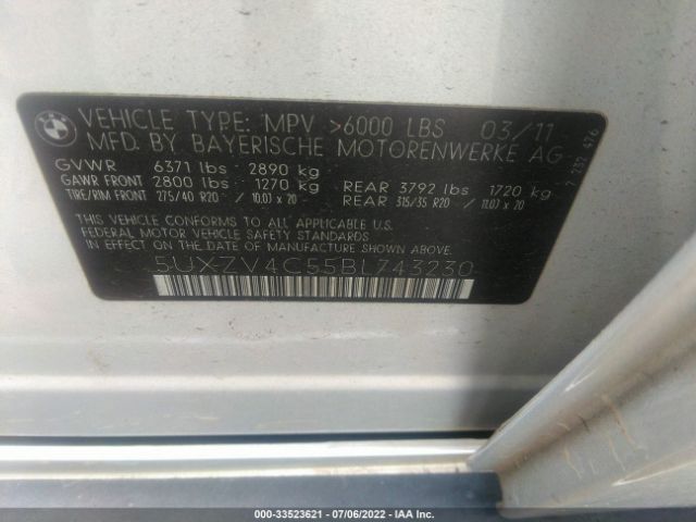 5UXZV4C55BL743230 BMW X5 35i