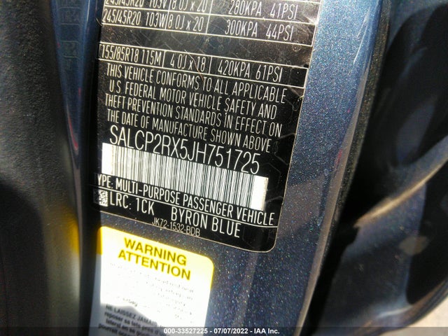 2018 Land Rover Discovery, VIN: SALCP2RX5JH751725