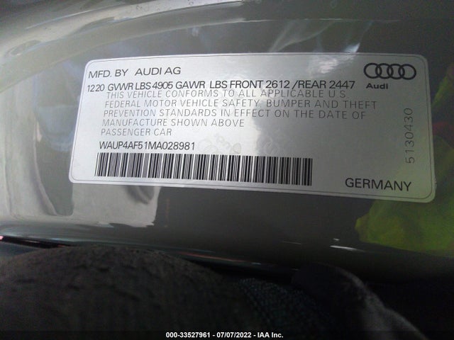 2021 Audi S5, VIN: WAUP4AF51MA028981