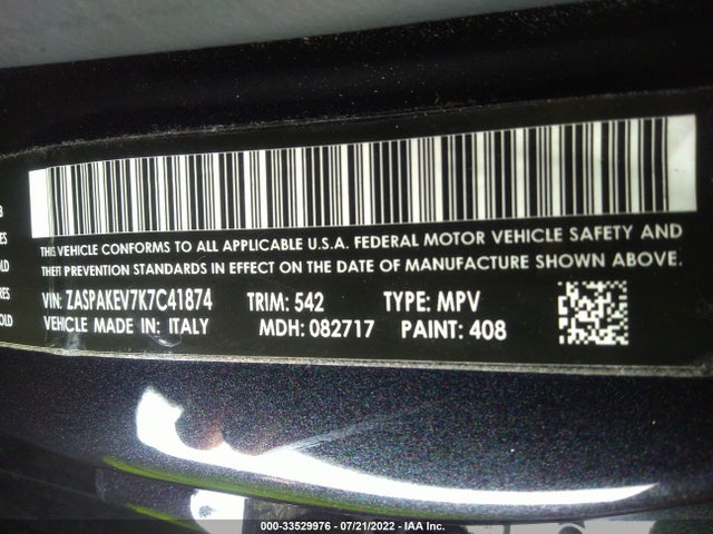 ZASPAKEV0K7C33972 Alfa Romeo STELVIO QUADRIFOGLIO