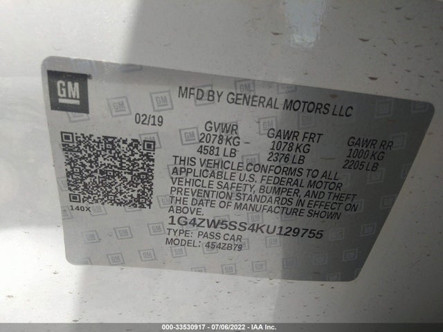 2019 Buick LaCrosse, VIN: 1G4ZW5SS4KU129755