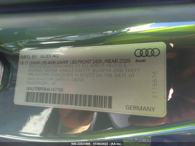 2017 Audi A3, VIN: WAUTPBFF6HA147765