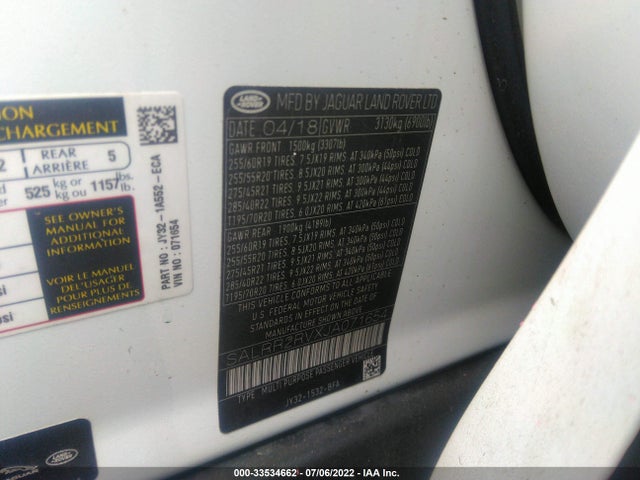 2018 Land Rover Discovery, VIN: SALRR2RVXJA071654