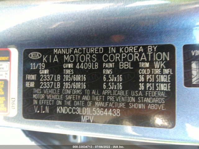 2020 Kia Niro, VIN: KNDCC3LD1L5364438