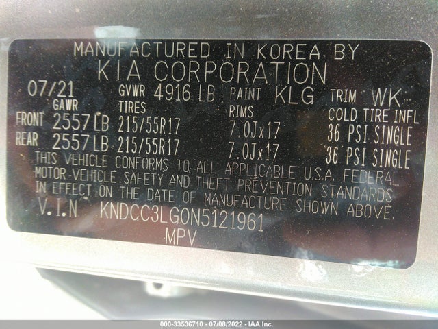 2022 Kia Niro, VIN: KNDCC3LG0N5121961