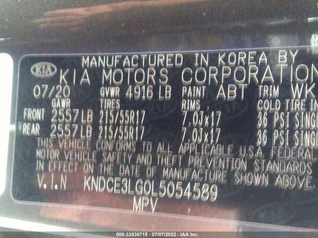 2020 Kia Niro, VIN: KNDCE3LG0L5054589
