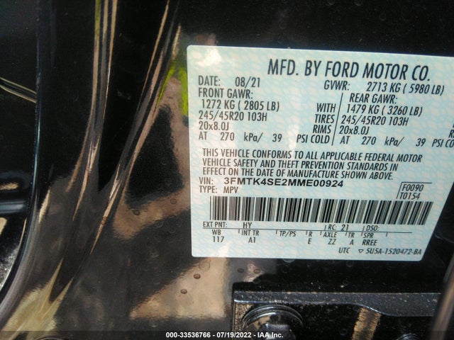 2021 Ford Mustang, VIN: 3FMTK4SE2MME00924