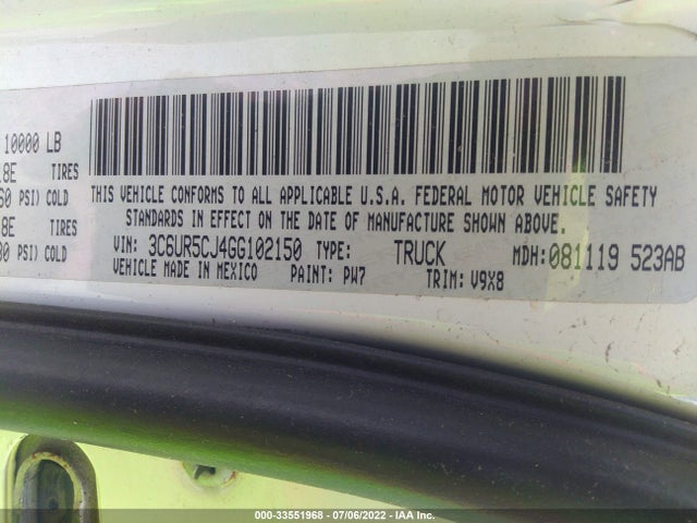 RAM 2500 Tradesman 2016 3C6UR5CJ4GG102150 Image 9