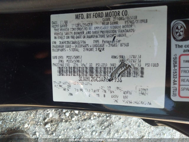 Lincoln MKZ 2010 3LNHL2GC3AR637936 Image 10