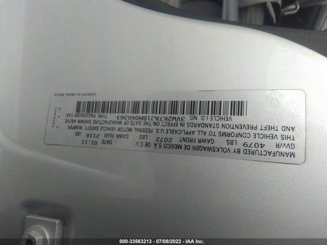 3VW2K7AJ1BM066363 Volkswagen Jetta Sedan S