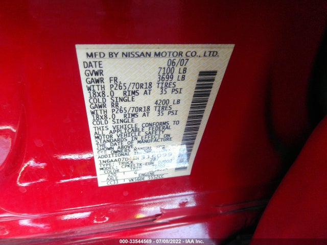 Nissan Titan Se 2008 1N6AA07D48N316099 Image 11