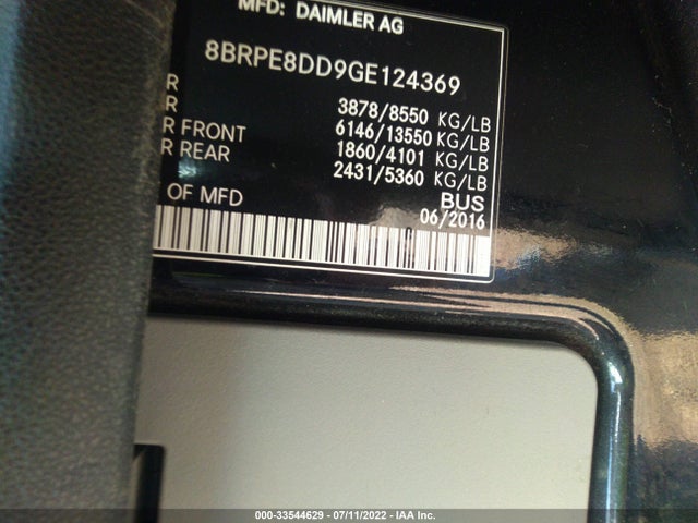 2016 Mercedes-Benz Sprinter, VIN: 8BRPE8DD9GE124369