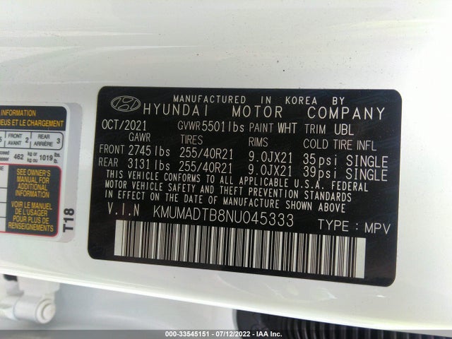 2022 Genesis GV70, VIN: KMUMADTB8NU045333