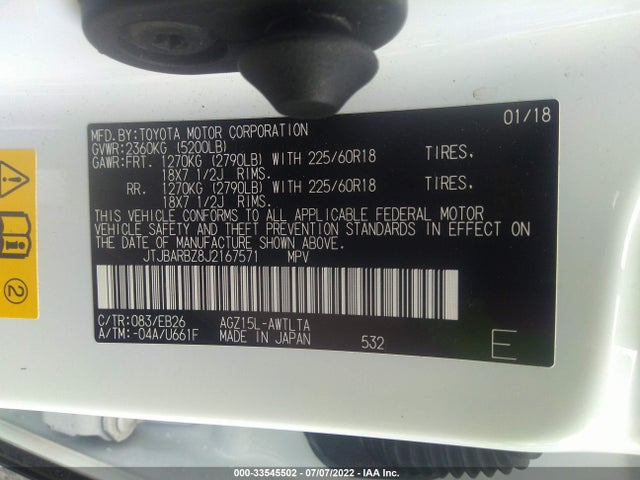 JTJBARBZ8J2167571 Lexus Nx Nx 300