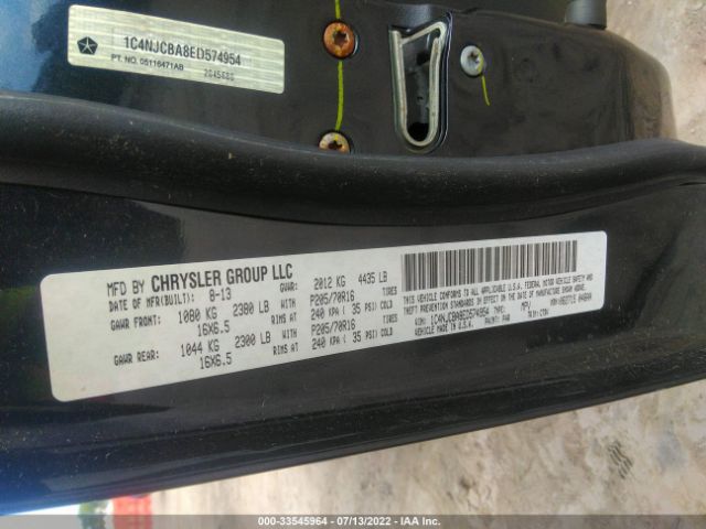 1C4NJCBA8ED574954 Jeep Compass Sport