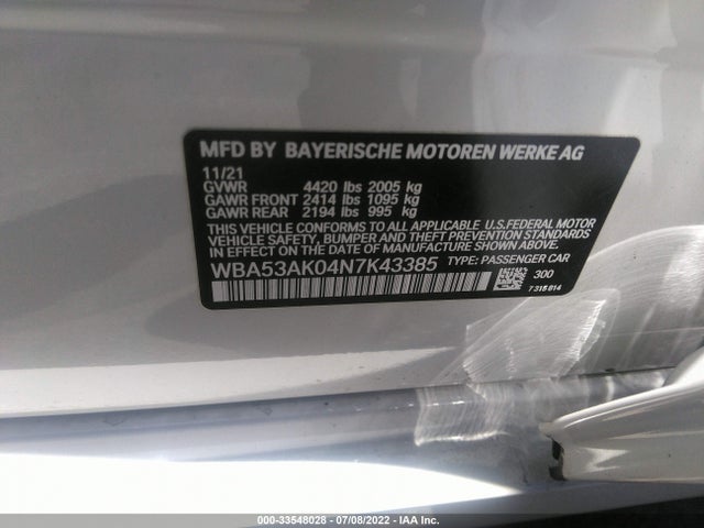 2022 BMW 2 Series, VIN: WBA53AK04N7K43385