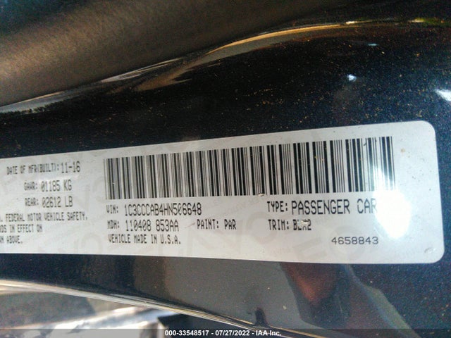2017 Chrysler 200, VIN: 1C3CCCAB4HN506648