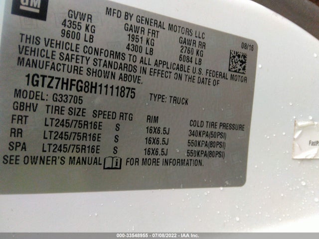 GMC SAVANA CARGO VAN 2017 1GTZ7HFG8H1111875 Image 10