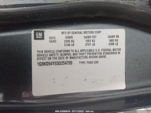 Cadillac Deville W/livery Pkg 2003 1G6KD54Y03U254799 Image 10