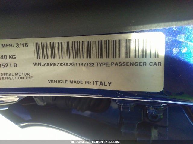 2016 Maserati Ghibli, VIN: ZAM57XSA3G1187122