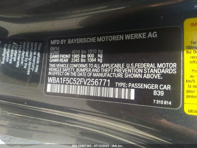2015 BMW 2 Series, VIN: WBA1F5C52FV256771
