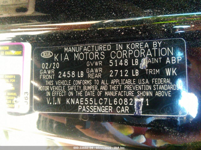2020 Kia Stinger, VIN: KNAE55LC7L6082771